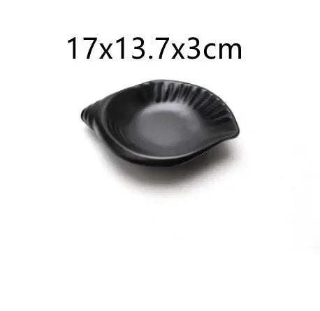 1pcs Black Melamine Sushi Bar Snack Tableware Barbecue Buffet Dish Wine Sushi Fruit Tray Kitchen Supplies