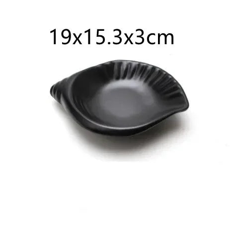 1pcs Black Melamine Sushi Bar Snack Tableware Barbecue Buffet Dish Wine Sushi Fruit Tray Kitchen Supplies