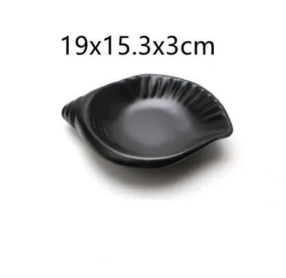 1pcs Black Melamine Sushi Bar Snack Tableware Barbecue Buffet Dish Wine Sushi Fruit Tray Kitchen Supplies