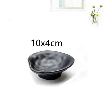 1pcs Black Melamine Sushi Bar Snack Tableware Barbecue Buffet Dish Wine Sushi Fruit Tray Kitchen Supplies