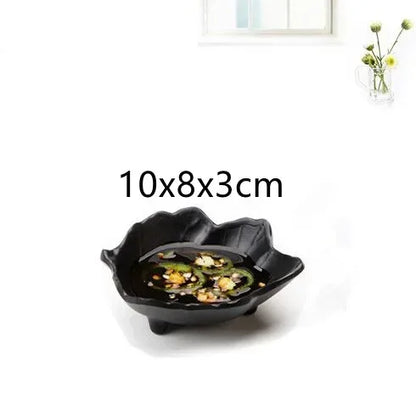 1pcs Black Melamine Sushi Bar Snack Tableware Barbecue Buffet Dish Wine Sushi Fruit Tray Kitchen Supplies