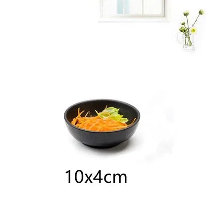 1pcs Black Melamine Sushi Bar Snack Tableware Barbecue Buffet Dish Wine Sushi Fruit Tray Kitchen Supplies