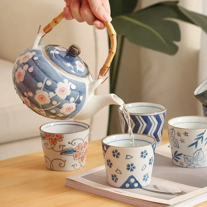 1pcs Retro Japanese Ceramic Tea Cup Porcelain Kung Fu Tea Bowl Sake Cups Coffee Mug Household Afternoon Teacup Wholesale