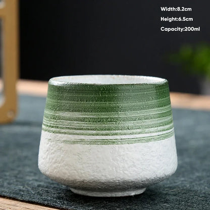 1pcs Retro Japanese Style Ceramic Coffee Cup Coarse Ceramic Water Cups Pottery Afternoon Tea Mug Teacup Breakfast Milk Cup