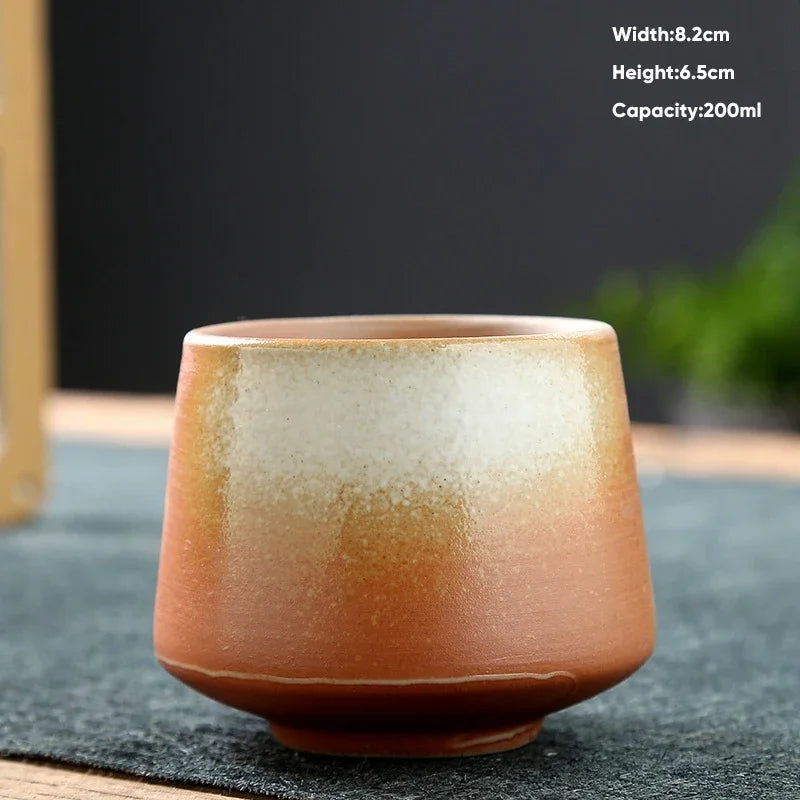 1pcs Retro Japanese Style Ceramic Coffee Cup Coarse Ceramic Water Cups Pottery Afternoon Tea Mug Teacup Breakfast Milk Cup