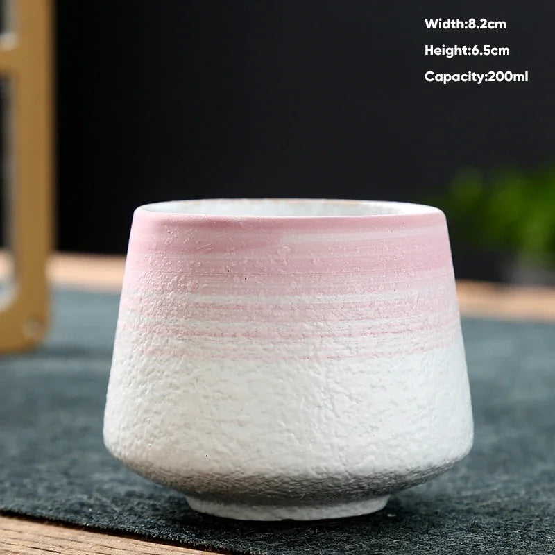 1pcs Retro Japanese Style Ceramic Coffee Cup Coarse Ceramic Water Cups Pottery Afternoon Tea Mug Teacup Breakfast Milk Cup
