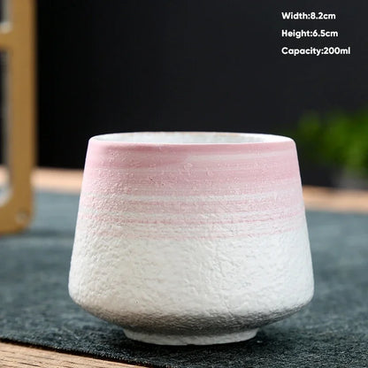 1pcs Retro Japanese Style Ceramic Coffee Cup Coarse Ceramic Water Cups Pottery Afternoon Tea Mug Teacup Breakfast Milk Cup