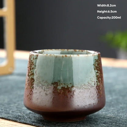 1pcs Retro Japanese Style Ceramic Coffee Cup Coarse Ceramic Water Cups Pottery Afternoon Tea Mug Teacup Breakfast Milk Cup