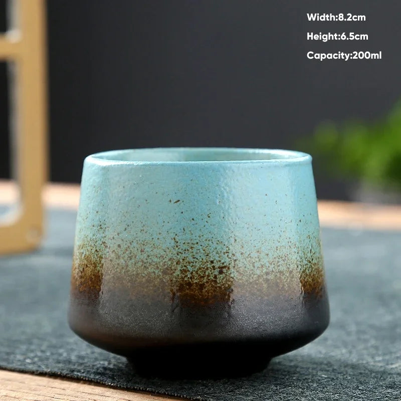1pcs Retro Japanese Style Ceramic Coffee Cup Coarse Ceramic Water Cups Pottery Afternoon Tea Mug Teacup Breakfast Milk Cup