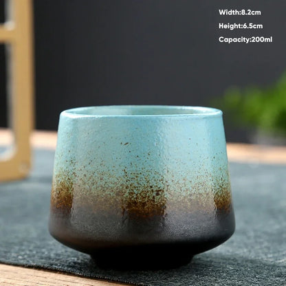 1pcs Retro Japanese Style Ceramic Coffee Cup Coarse Ceramic Water Cups Pottery Afternoon Tea Mug Teacup Breakfast Milk Cup