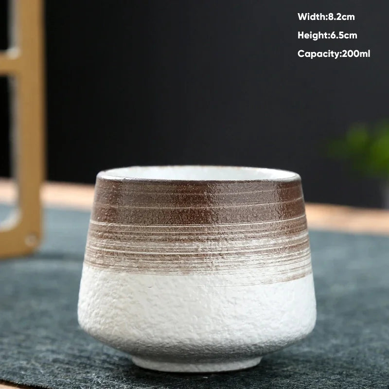 1pcs Retro Japanese Style Ceramic Coffee Cup Coarse Ceramic Water Cups Pottery Afternoon Tea Mug Teacup Breakfast Milk Cup