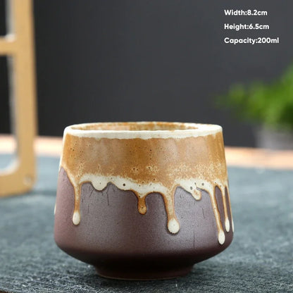 1pcs Retro Japanese Style Ceramic Coffee Cup Coarse Ceramic Water Cups Pottery Afternoon Tea Mug Teacup Breakfast Milk Cup