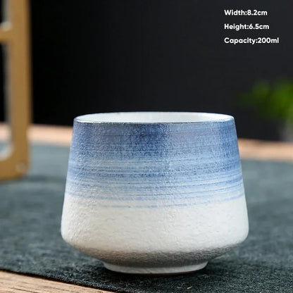 1pcs Retro Japanese Style Ceramic Coffee Cup Coarse Ceramic Water Cups Pottery Afternoon Tea Mug Teacup Breakfast Milk Cup