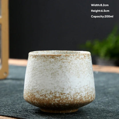 1pcs Retro Japanese Style Ceramic Coffee Cup Coarse Ceramic Water Cups Pottery Afternoon Tea Mug Teacup Breakfast Milk Cup