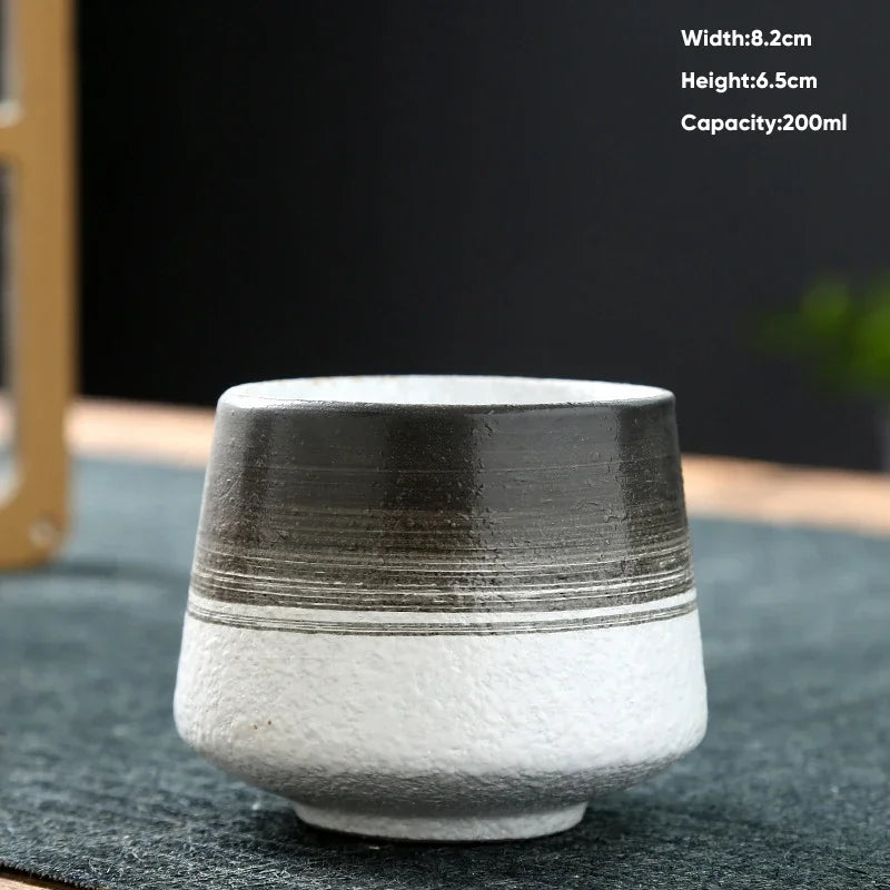 1pcs Retro Japanese Style Ceramic Coffee Cup Coarse Ceramic Water Cups Pottery Afternoon Tea Mug Teacup Breakfast Milk Cup