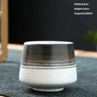 1pcs Retro Japanese Style Ceramic Coffee Cup Coarse Ceramic Water Cups Pottery Afternoon Tea Mug Teacup Breakfast Milk Cup
