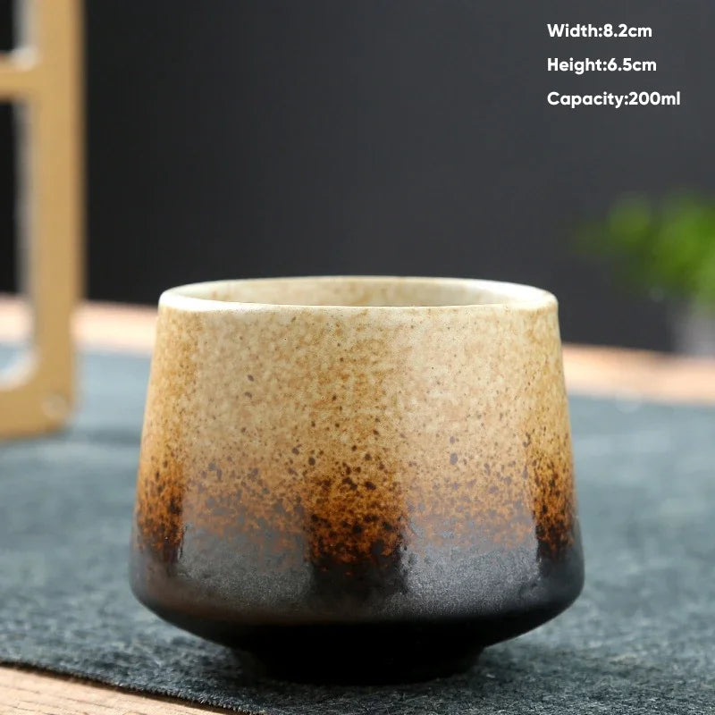 1pcs Retro Japanese Style Ceramic Coffee Cup Coarse Ceramic Water Cups Pottery Afternoon Tea Mug Teacup Breakfast Milk Cup