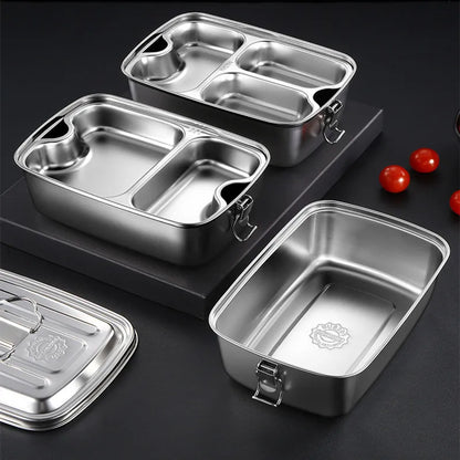 2/3 Grids Stainless Steel Double Layered Lunch Box with Lunch Bag Bento for Kids Fruit Dessert Food Warmer Tableware Kitchenware