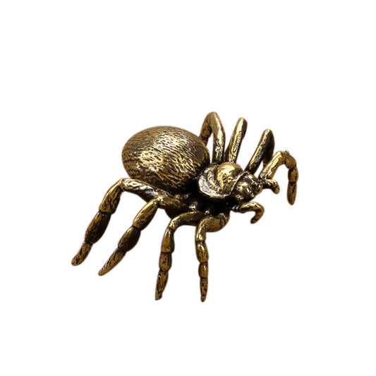 2.36 IN 64 g Vintage | Brass | Tea pet Ancient Metal Figurine Statue Home Decor Copper Ornament Tea Pet Antique spider