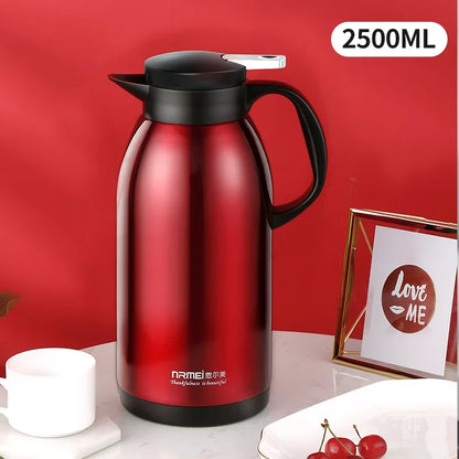 2/3L Large Capacity Stainless Steel Thermal Coffee Carafe Home Office Thermos Vacuum Flasks Kettle European Pot cafe