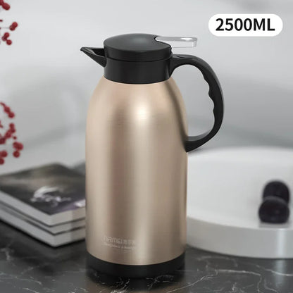 2/3L Large Capacity Stainless Steel Thermal Coffee Carafe Home Office Thermos Vacuum Flasks Kettle European Pot cafe