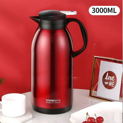 2/3L Large Capacity Stainless Steel Thermal Coffee Carafe Home Office Thermos Vacuum Flasks Kettle European Pot cafe