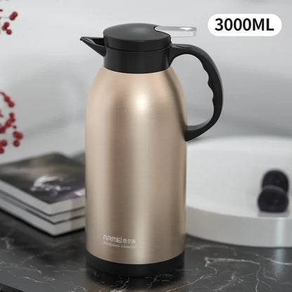 2/3L Large Capacity Stainless Steel Thermal Coffee Carafe Home Office Thermos Vacuum Flasks Kettle European Pot cafe