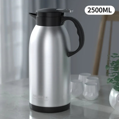 2/3L Large Capacity Stainless Steel Thermal Coffee Carafe Home Office Thermos Vacuum Flasks Kettle European Pot cafe