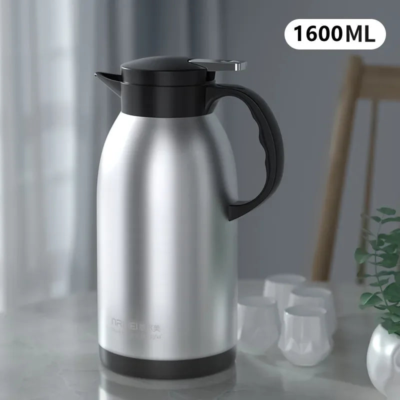 2/3L Large Capacity Stainless Steel Thermal Coffee Carafe Home Office Thermos Vacuum Flasks Kettle European Pot cafe