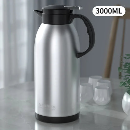 2/3L Large Capacity Stainless Steel Thermal Coffee Carafe Home Office Thermos Vacuum Flasks Kettle European Pot cafe