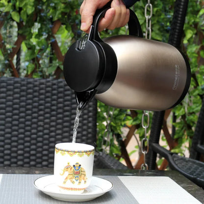 2/3L Large Capacity Stainless Steel Thermal Coffee Carafe Home Office Thermos Vacuum Flasks Kettle European Pot cafe
