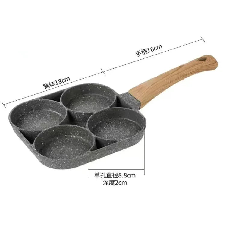2/4 hole Frying Pot Pan Thickened Omelet Pan Non-Stick Egg Pancake Steak Pan Cooking Egg Ham Pans Breakfast Maker Cookware