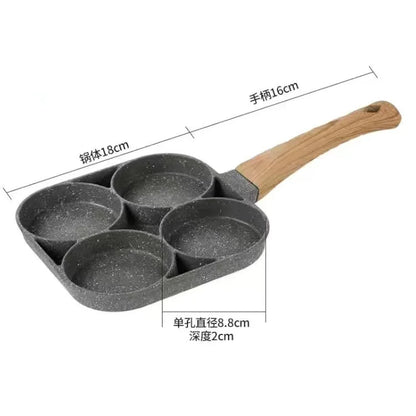 2/4 hole Frying Pot Pan Thickened Omelet Pan Non-Stick Egg Pancake Steak Pan Cooking Egg Ham Pans Breakfast Maker Cookware