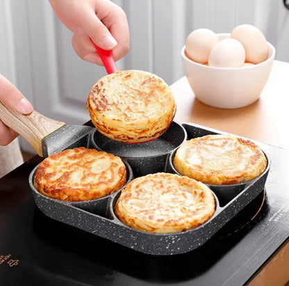 2/4 hole Frying Pot Pan Thickened Omelet Pan Non-Stick Egg Pancake Steak Pan Cooking Egg Ham Pans Breakfast Maker Cookware