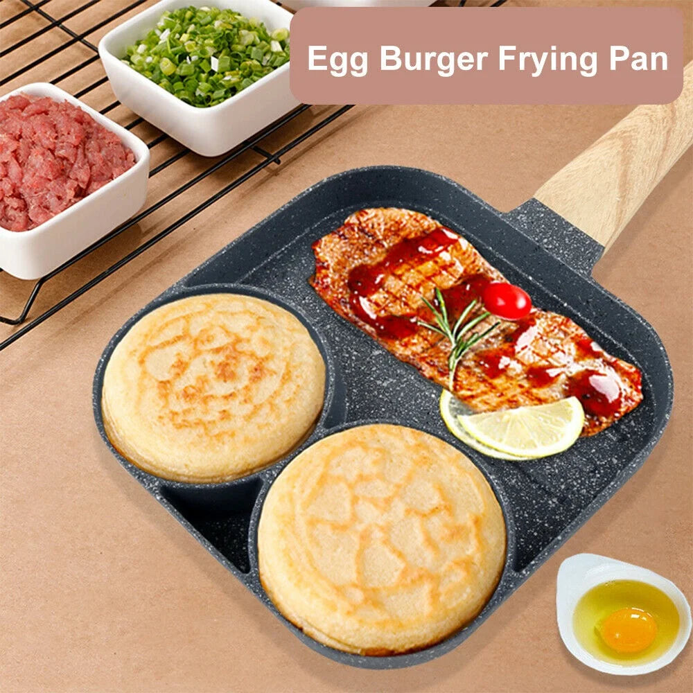 2/4 hole Frying Pot Pan Thickened Omelet Pan Non-Stick Egg Pancake Steak Pan Cooking Egg Ham Pans Breakfast Maker Cookware