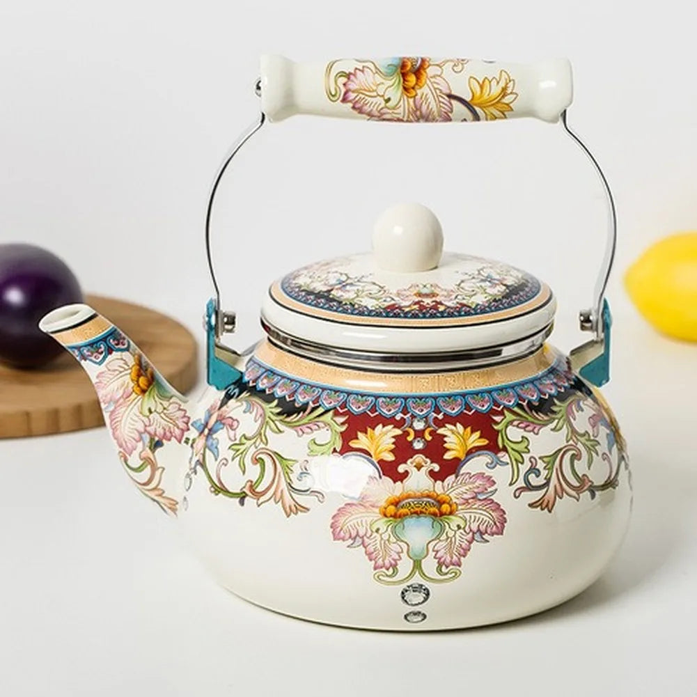 2.4L thick enamel pot jug Chinese medicine pot induction cooker gas water kettle tea enamel vintage kettles