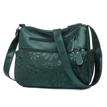 2 Layers Casual Women's Bags New Large Capacity Shoulder Crossbody Handbags and Purse Multi-pocket Leather Messenger Sac Bolsa