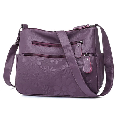 2 Layers Casual Women's Bags New Large Capacity Shoulder Crossbody Handbags and Purse Multi-pocket Leather Messenger Sac Bolsa