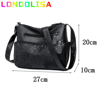 2 Layers Casual Women's Bags New Large Capacity Shoulder Crossbody Handbags and Purse Multi-pocket Leather Messenger Sac Bolsa