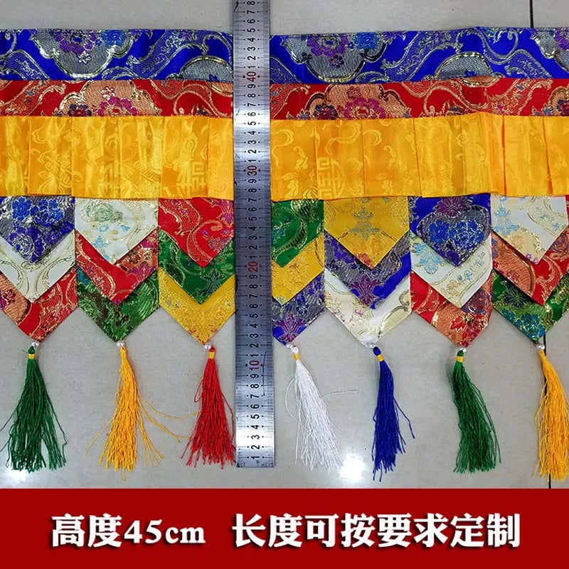 2 Meters long Buddha hall Temple decoration Buddhism family Embroidery wall Hanging table Altar Enclosing curtain draperies
