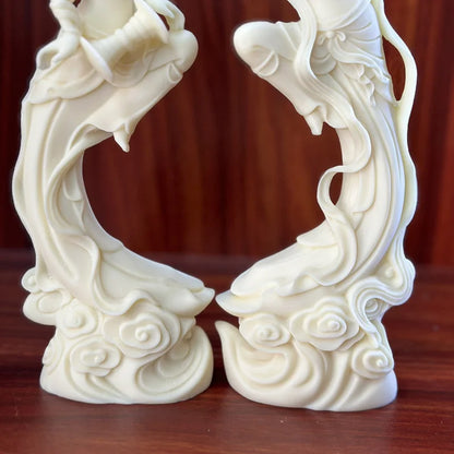 2 PCS Dunhuang Flying Girl Characters Statue ResinHandmade Sculpture Home Room Office Decoration  Chinese Characteristic Gift