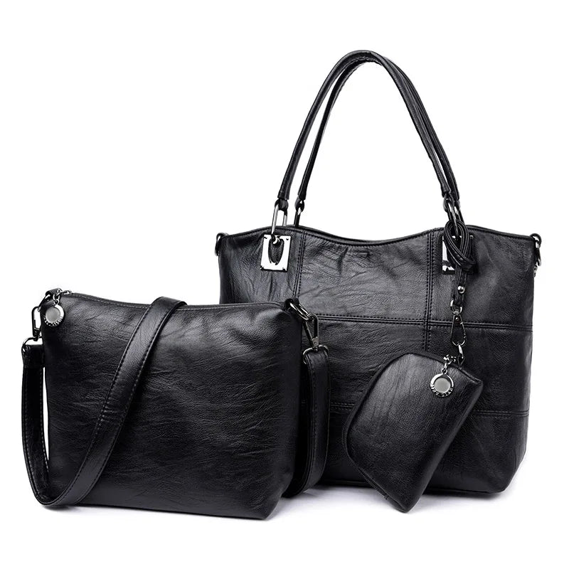 2 Pcs Fashion Women Handbag Large Woman Messenger Bag Female Leather Composite Shoulder Bag Women's Big Tote Bags 2018 New