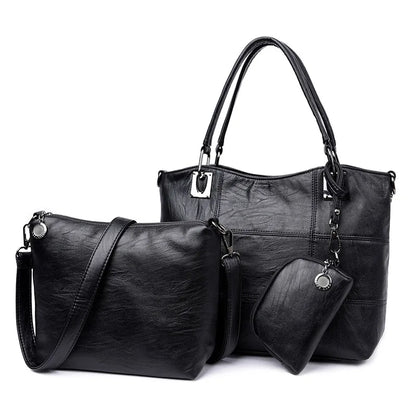 2 Pcs Fashion Women Handbag Large Woman Messenger Bag Female Leather Composite Shoulder Bag Women's Big Tote Bags 2018 New