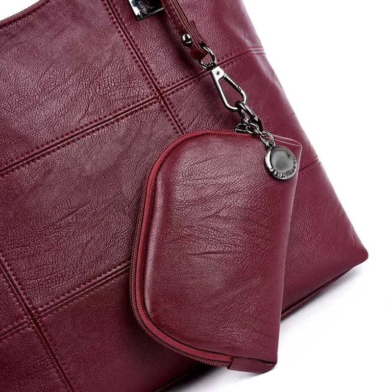2 Pcs Fashion Women Handbag Large Woman Messenger Bag Female Leather Composite Shoulder Bag Women's Big Tote Bags 2018 New