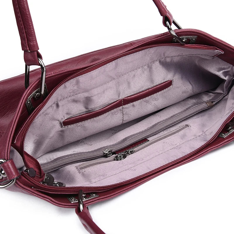 2 Pcs Fashion Women Handbag Large Woman Messenger Bag Female Leather Composite Shoulder Bag Women's Big Tote Bags 2018 New