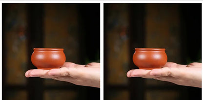 2 Pcs/set Authentic Yixing Handmade Purple Clay Teacup Travel Portable Meditation Cup Tea Bowl Master Cup Chinese Zisha Tea Set