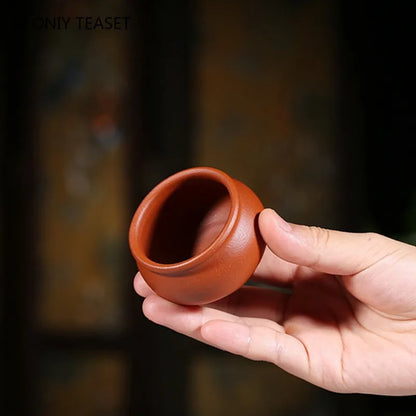 2 Pcs/set Authentic Yixing Handmade Purple Clay Teacup Travel Portable Meditation Cup Tea Bowl Master Cup Chinese Zisha Tea Set