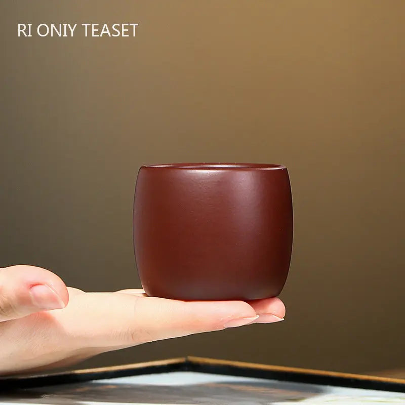 2 Pcs/set Authentic Yixing Purple Clay Teacup Travel Meditation Cup Handmade Tea Bowl Master Tea Cup Chinese Zisha Tea Set 70ml
