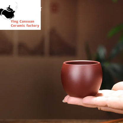 2 Pcs/set Yixing Raw Ore Purple Clay Teacup Boutique Handmade Tea Bowl Master Tea Cup Chinese Authentic Zisha Tea Set 80ml