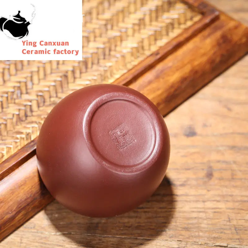 2 Pcs/set Yixing Raw Ore Purple Clay Teacup Boutique Handmade Tea Bowl Master Tea Cup Chinese Authentic Zisha Tea Set 80ml